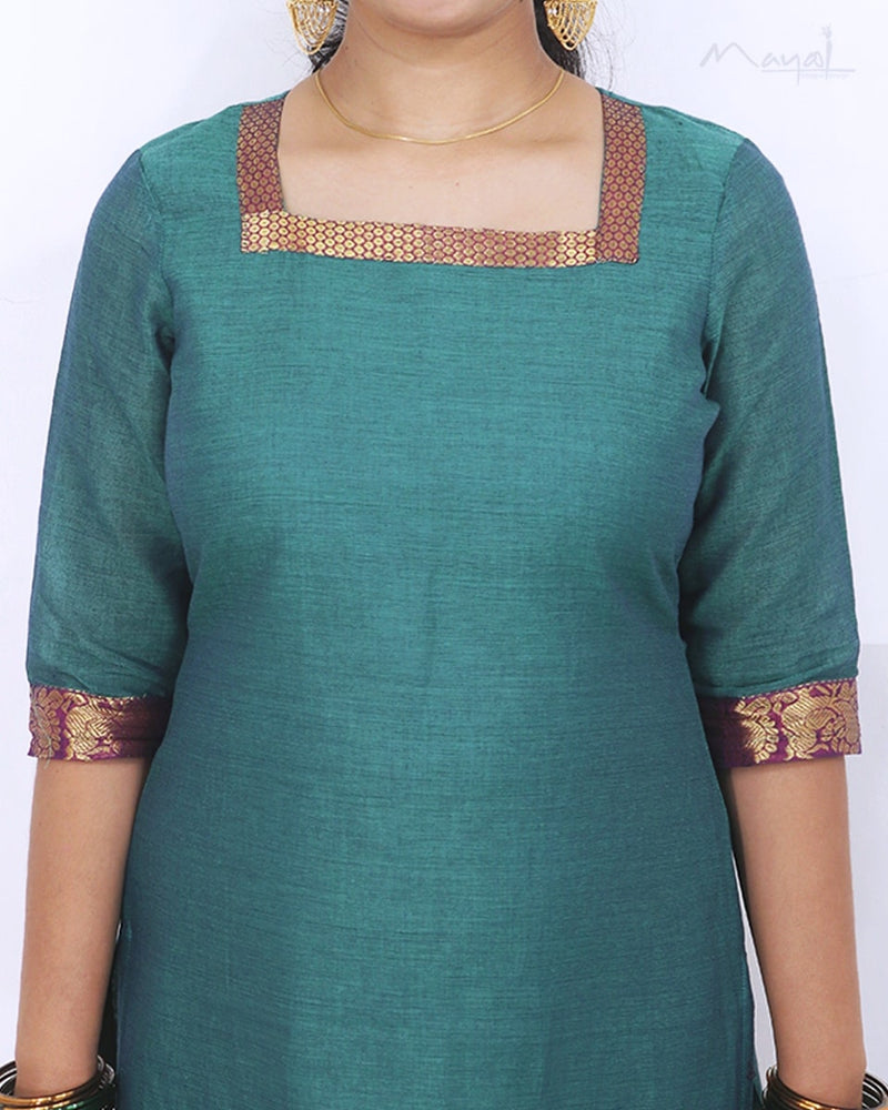 Dark Cyan Traditional Cotton Kurta