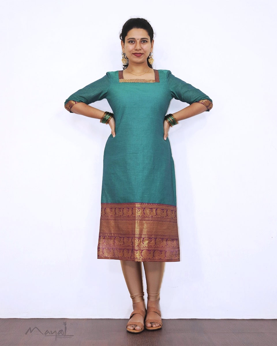 Dark Cyan Traditional Cotton Kurta