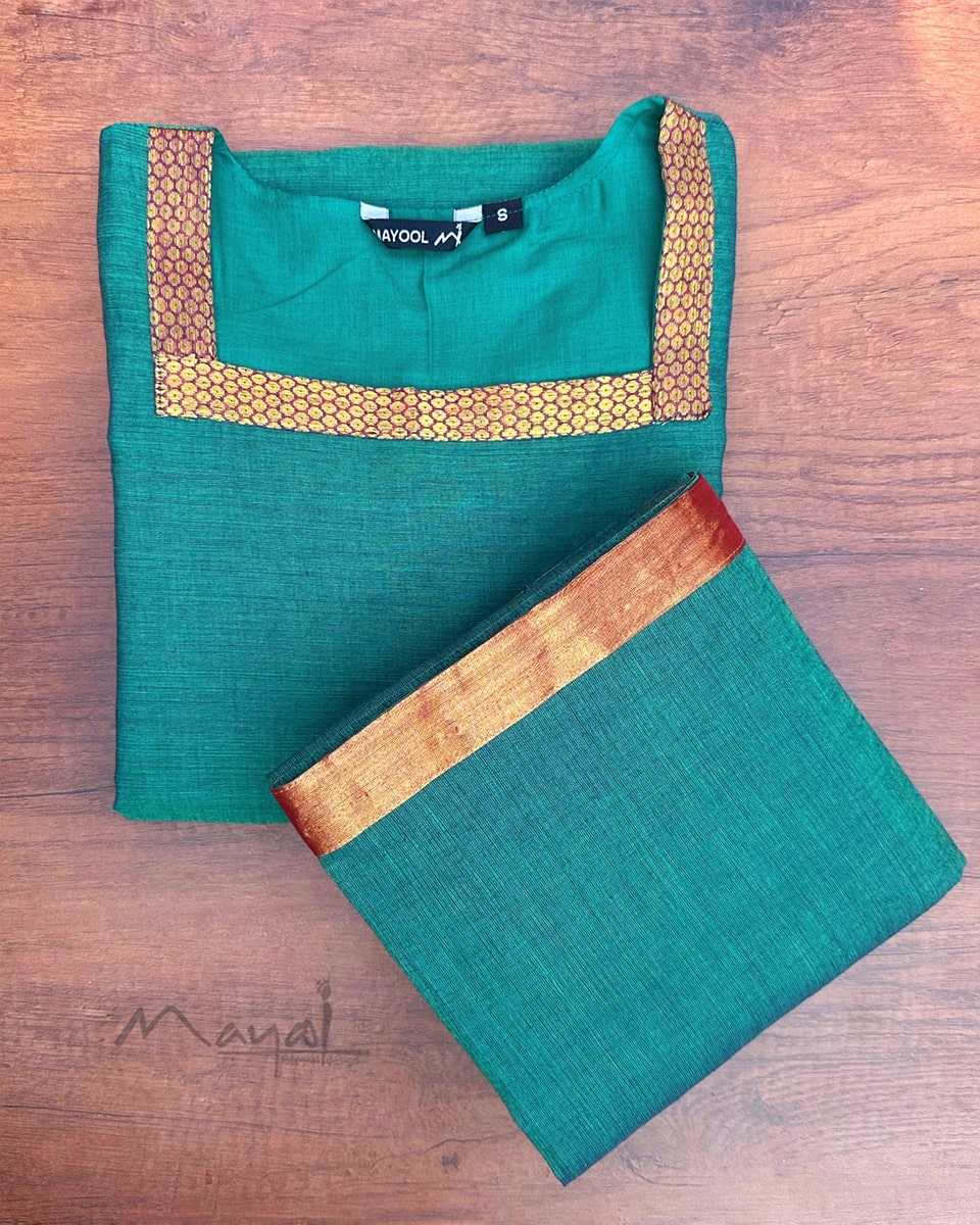 Dark Cyan Traditional Cotton Kurta