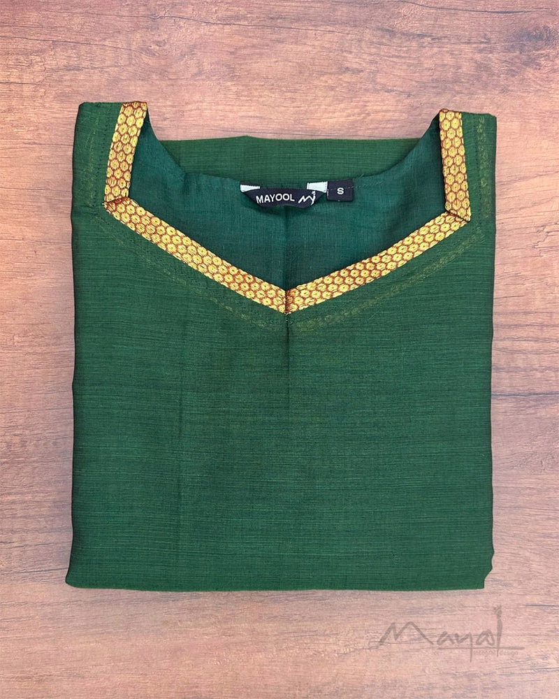 Dark Green Traditional Cotton Kurta