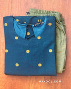 Imperial Blue Jacquard Cotton Kurta