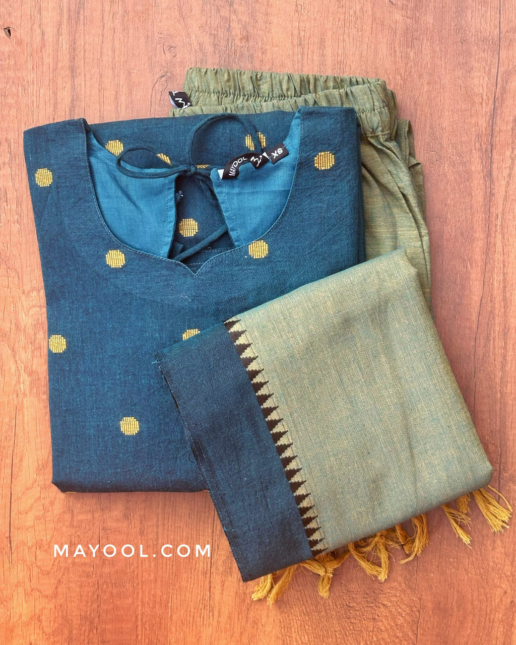Imperial Blue Jacquard Cotton Kurta