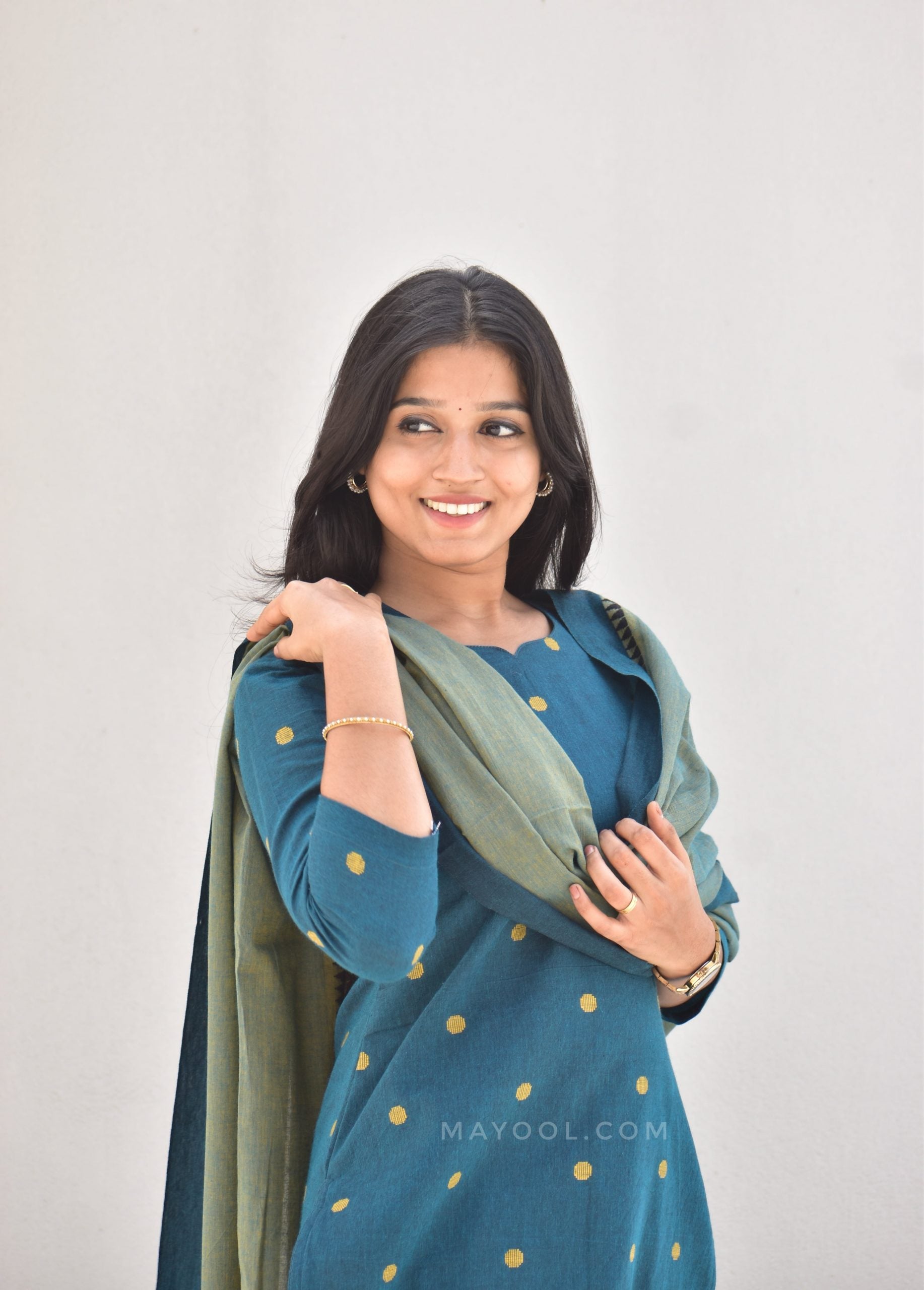 Imperial Blue Jacquard Cotton Kurta