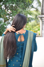 Imperial Blue Jacquard Cotton Kurta