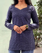 Dark Blue Ikat Short Kurta