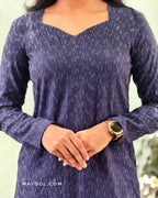 Dark Blue Ikat Short Kurta