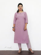 Kobi Pink Stripe Cotton Kurta