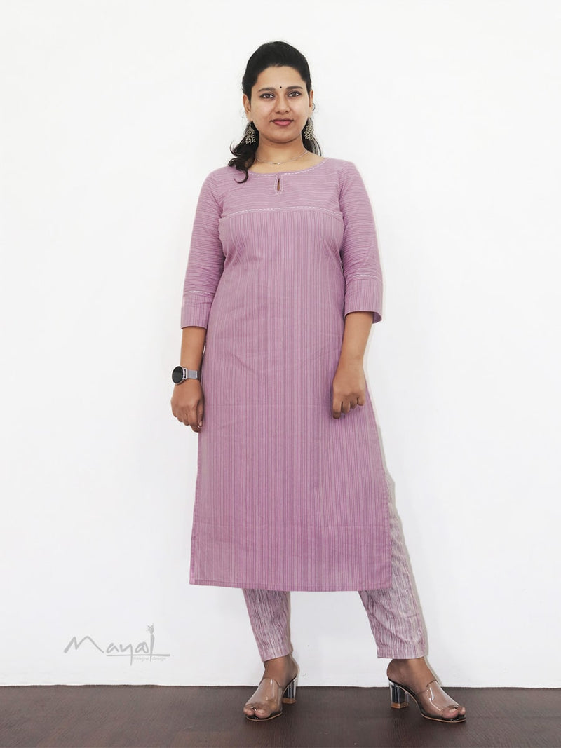 Kobi Pink Stripe Cotton Kurta