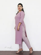 Kobi Pink Stripe Cotton Kurta