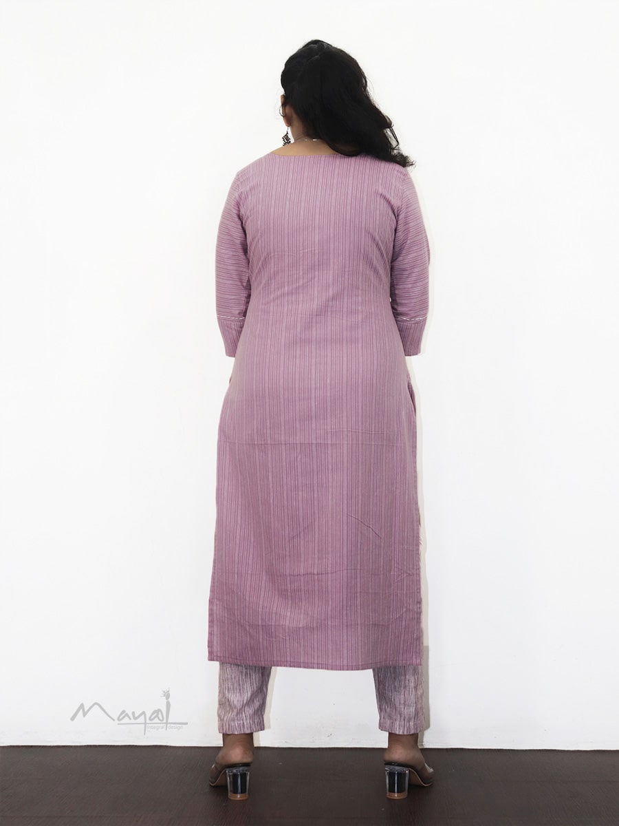 Kobi Pink Stripe Cotton Kurta