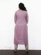 Kobi Pink Stripe Cotton Kurta