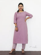Kobi Pink Stripe Cotton Kurta