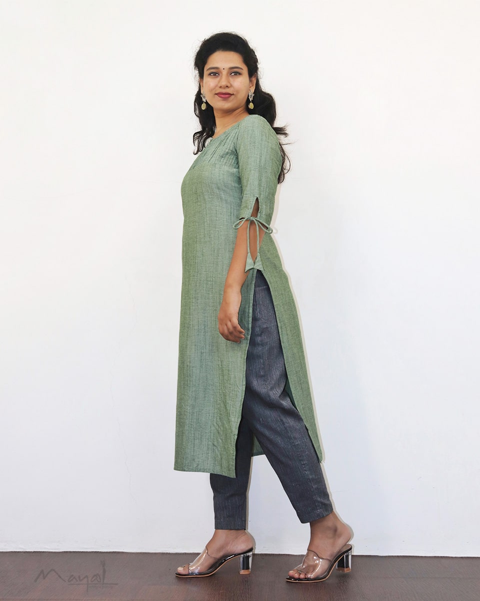 Laurel Green Solid Kurta