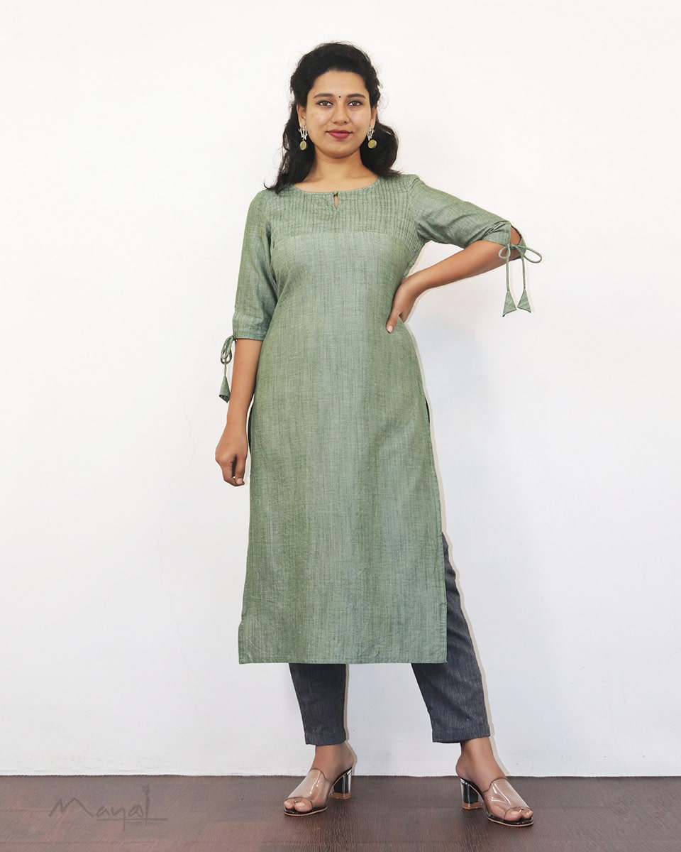 Laurel Green Solid Kurta