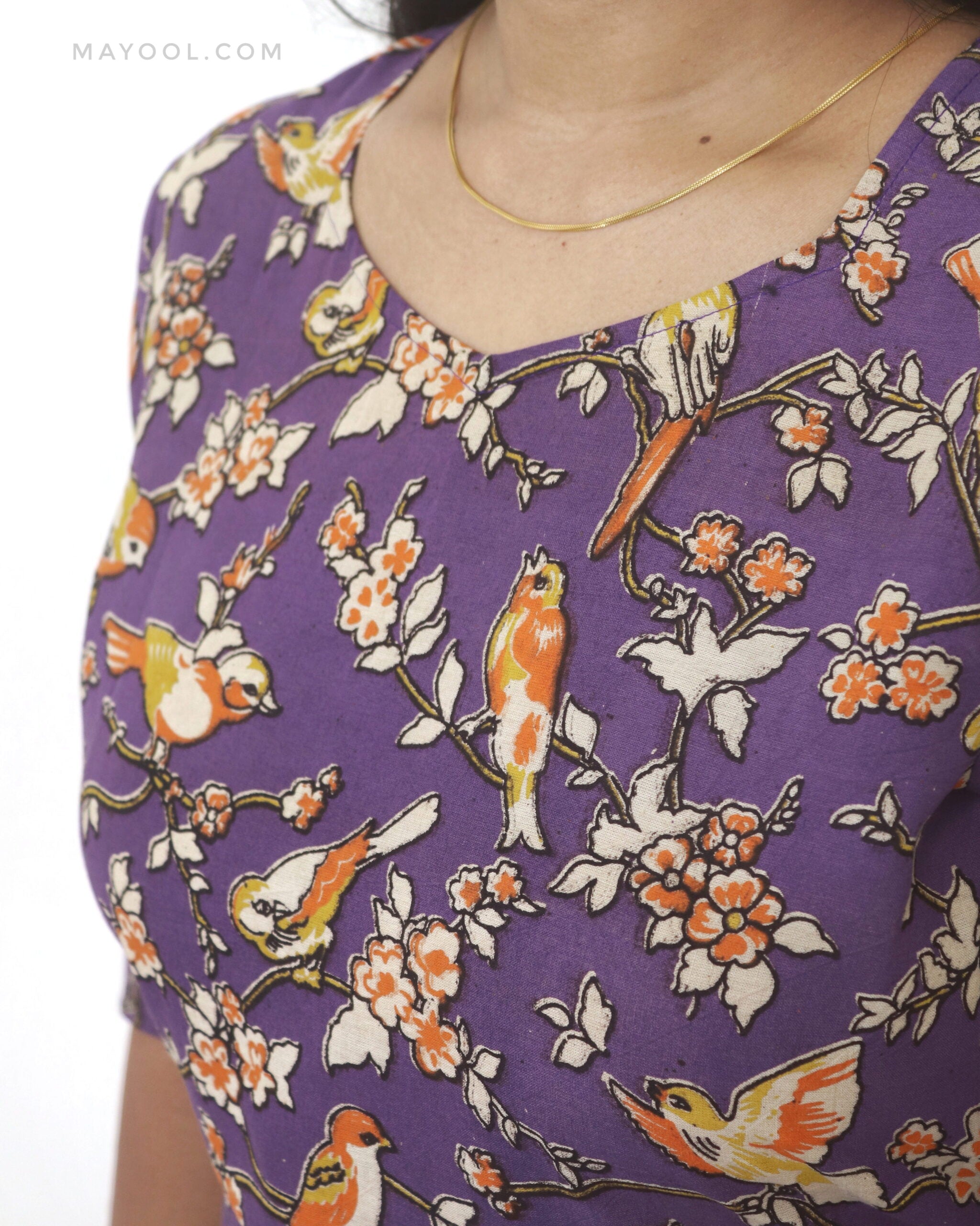 Lavender Kalamkari Cotton Kurta