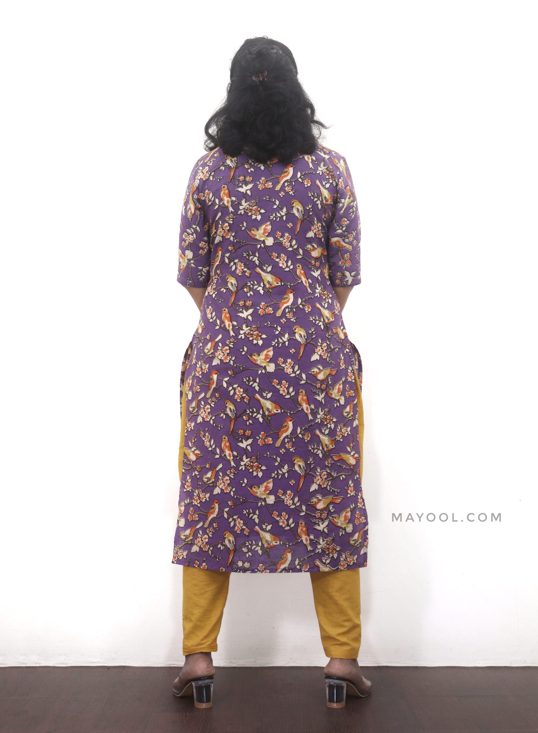 Lavender Kalamkari Cotton Kurta