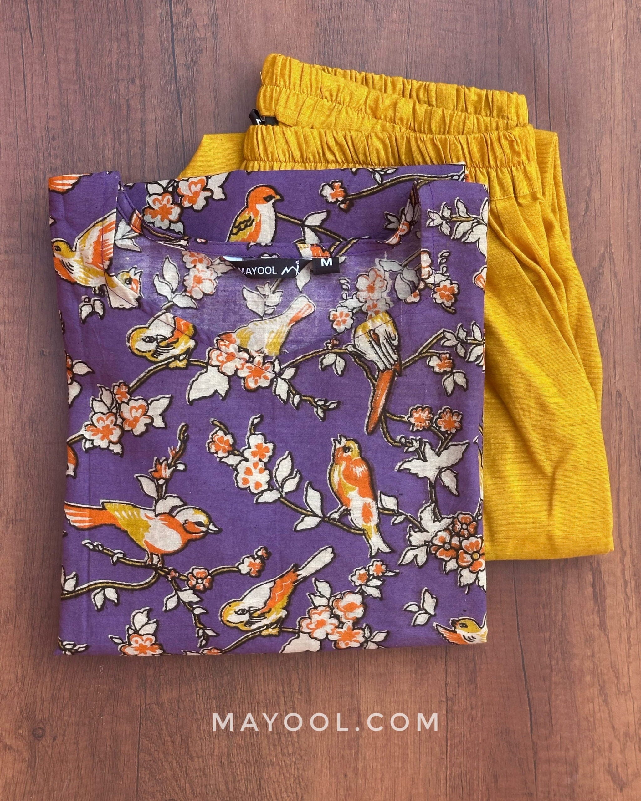 Lavender Kalamkari Cotton Kurta