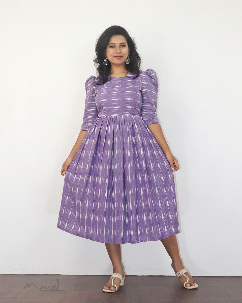 Lavender Ikat Fit &amp; Flare Dresses