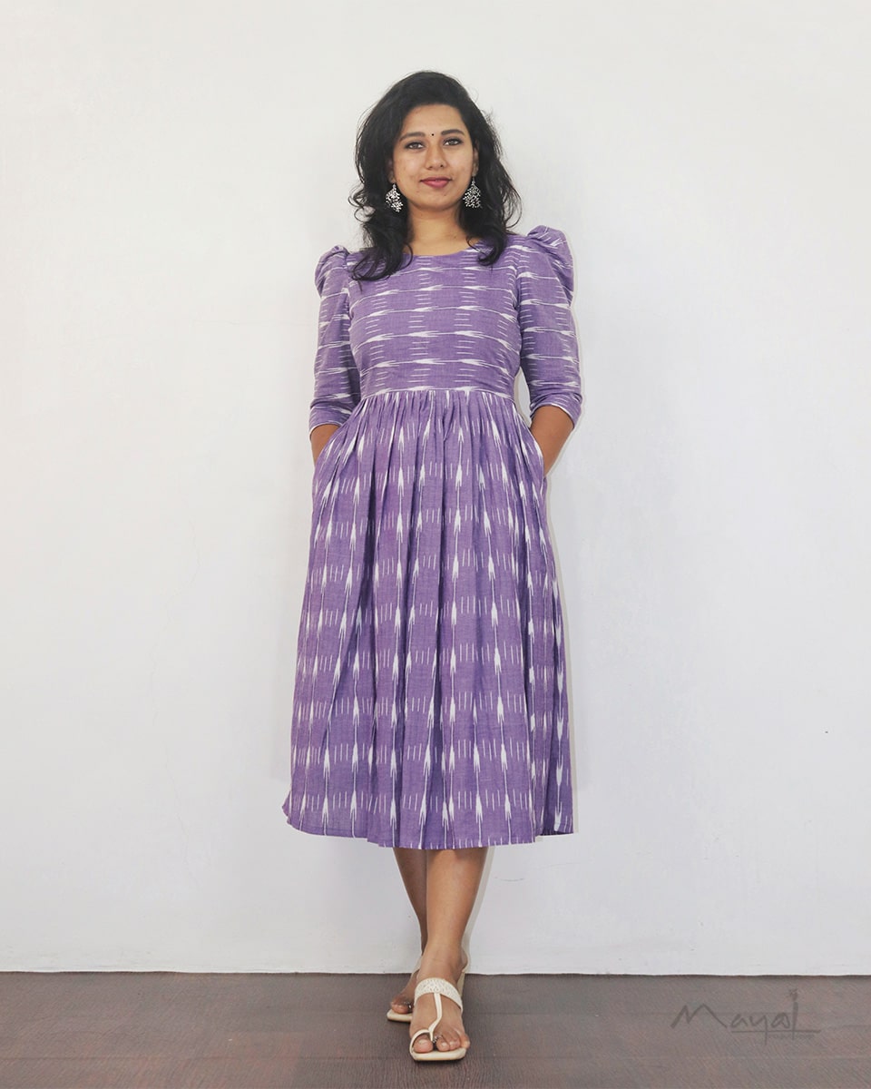 Lavender Ikat Fit &amp; Flare Dresses