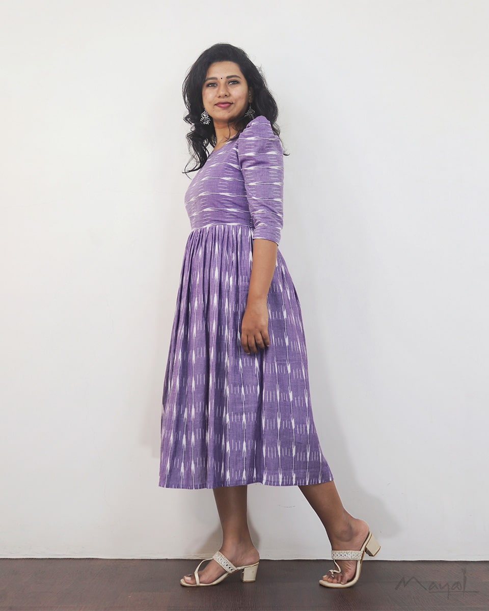 Lavender Ikat Fit &amp; Flare Dresses
