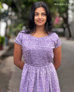 Lavender Self Pintuck A-line Dresses