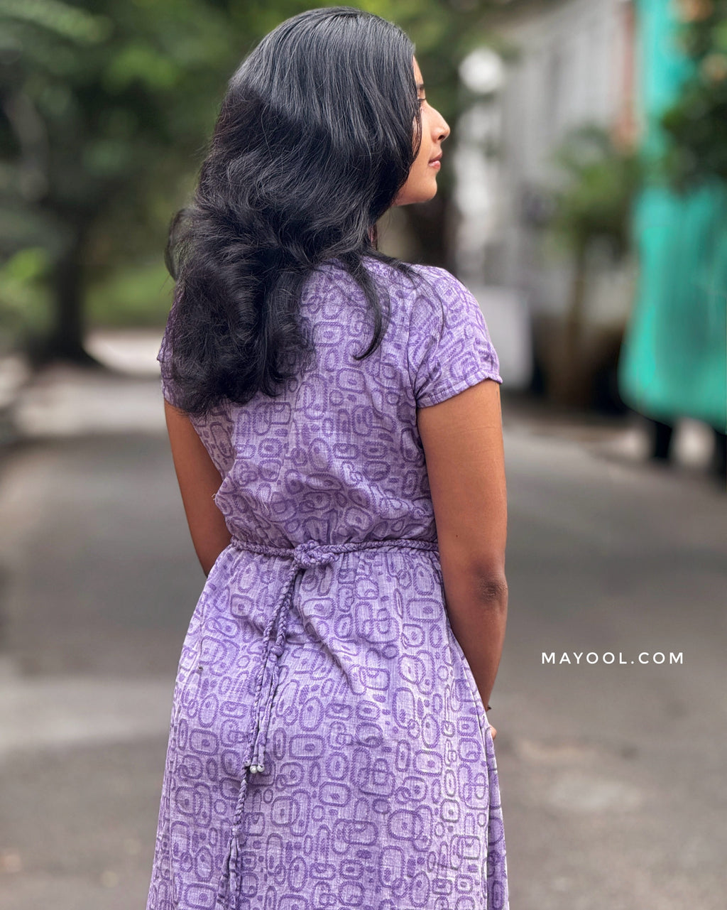 Lavender Self Pintuck A-line Dresses
