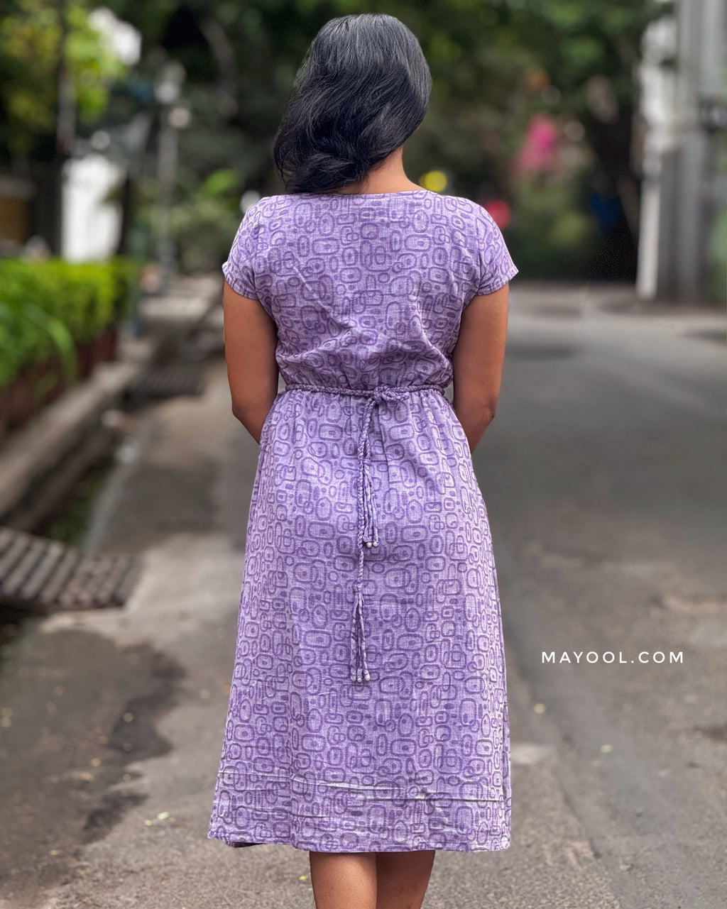 Lavender Self Pintuck A-line Dresses