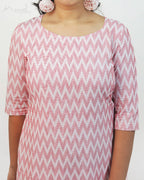 Light Pink Self Design Jacquard Cotton Kurta