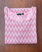 Light Pink Self Design Jacquard Cotton Kurta