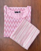 Light Pink Self Design Jacquard Cotton Kurta
