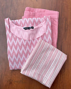 Light Pink Self Design Jacquard Cotton Kurta