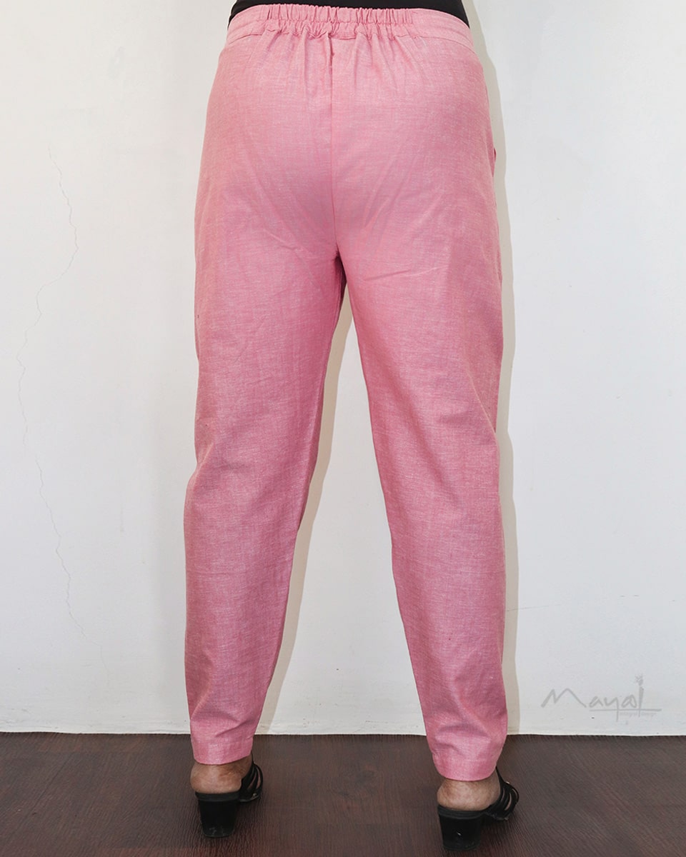 Flamingo Pink Cotton Formal Fit Pant