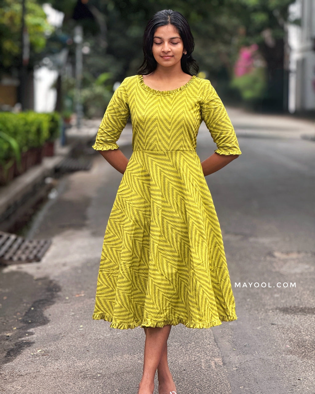 Light Green Self Design Twirl Design