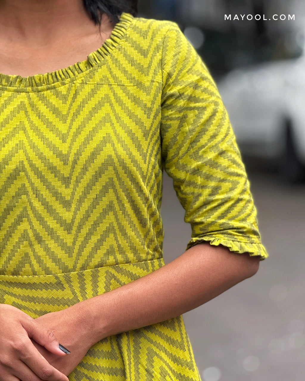 Light Green Self Design Twirl Design