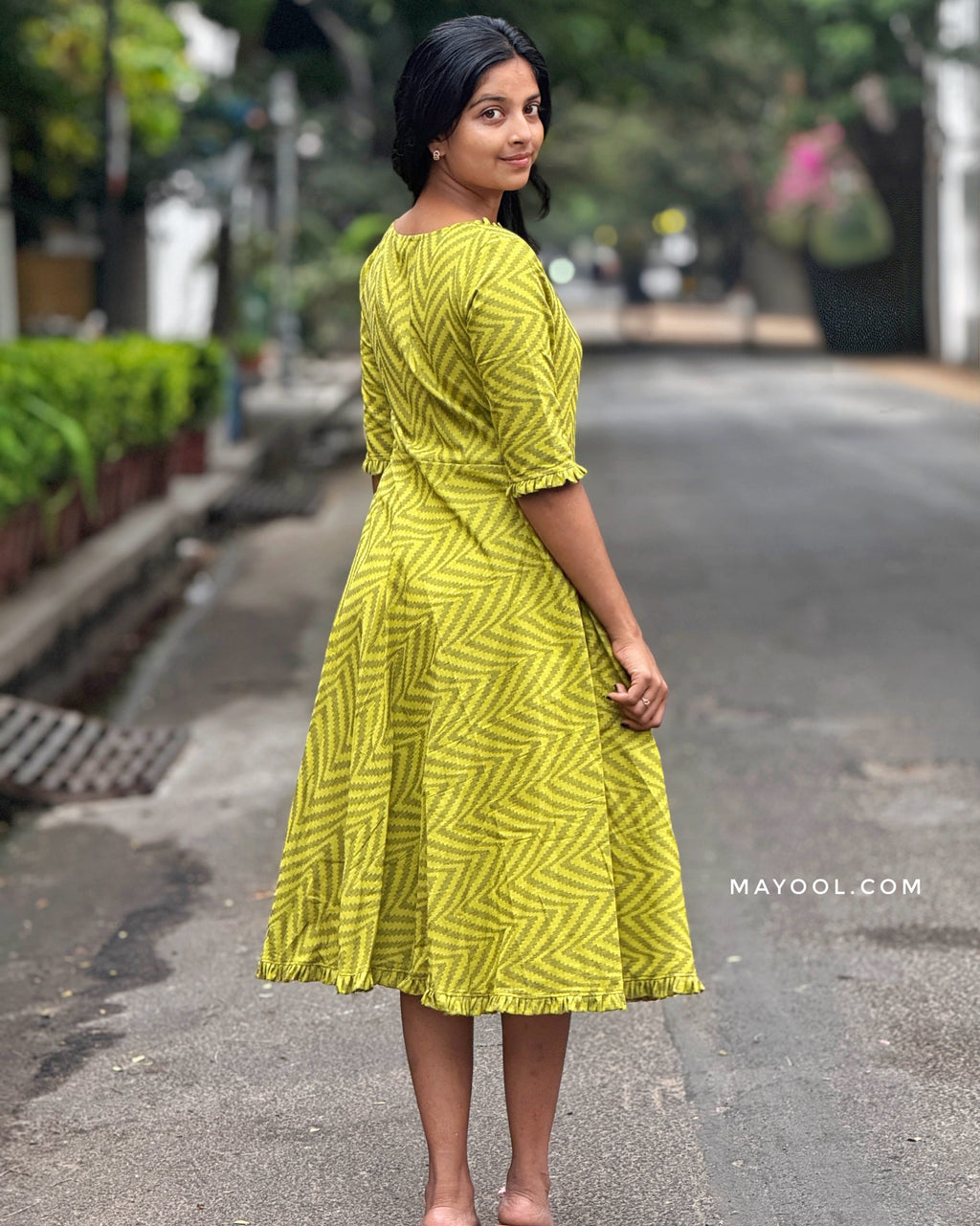 Light Green Self Design Twirl Design