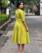 Light Green Self Design Twirl Design