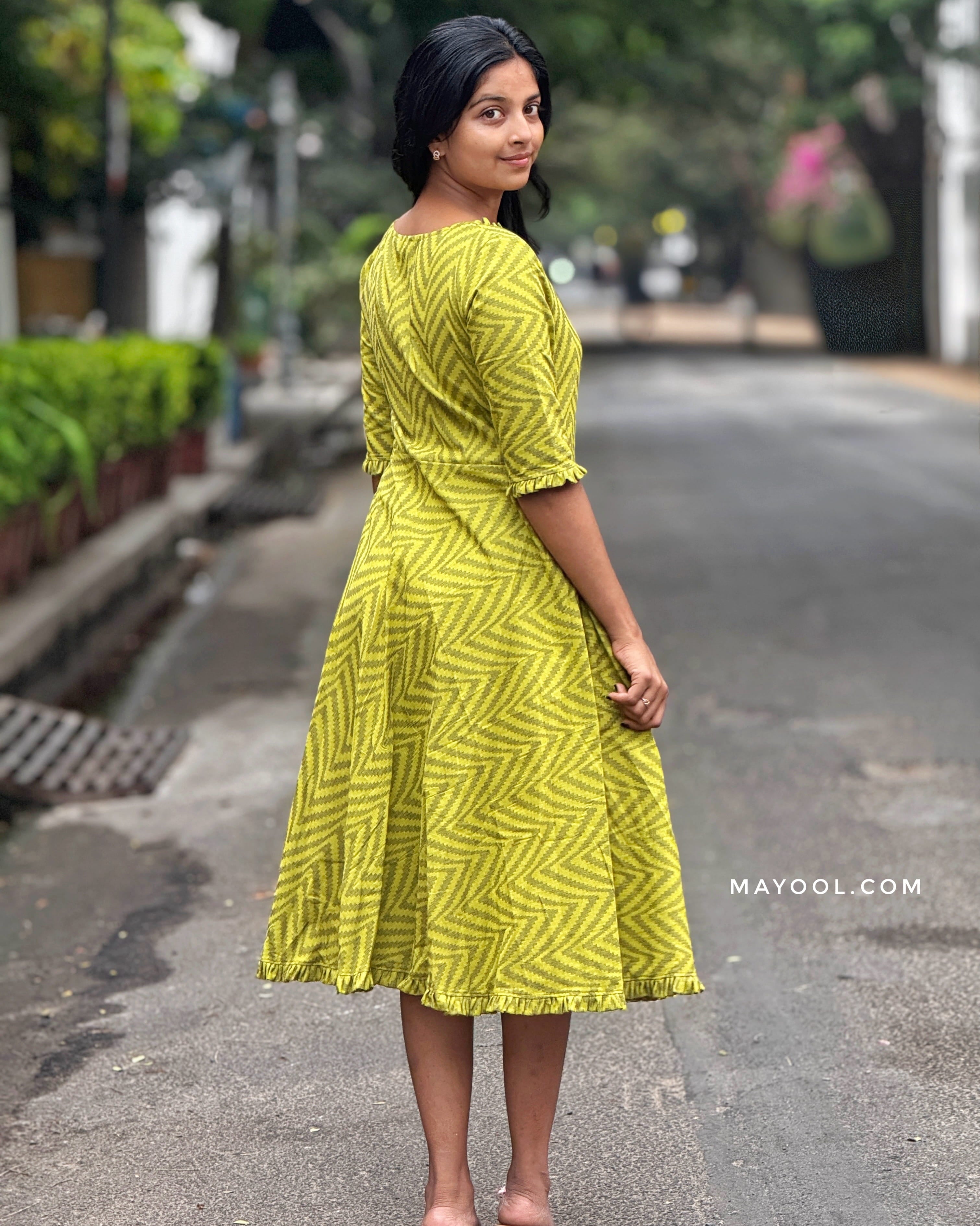 Light Green Self Design Twirl Design