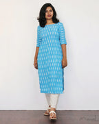 Sky Blue Ikat Kurta