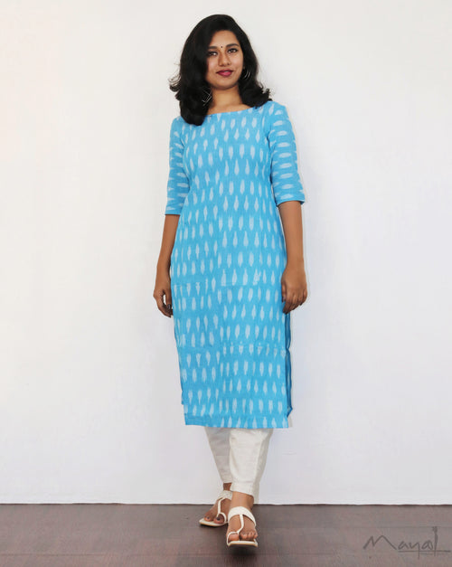 Sky Blue Ikat Kurta