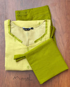 Lime Pulp Self Design Cotton Kurta