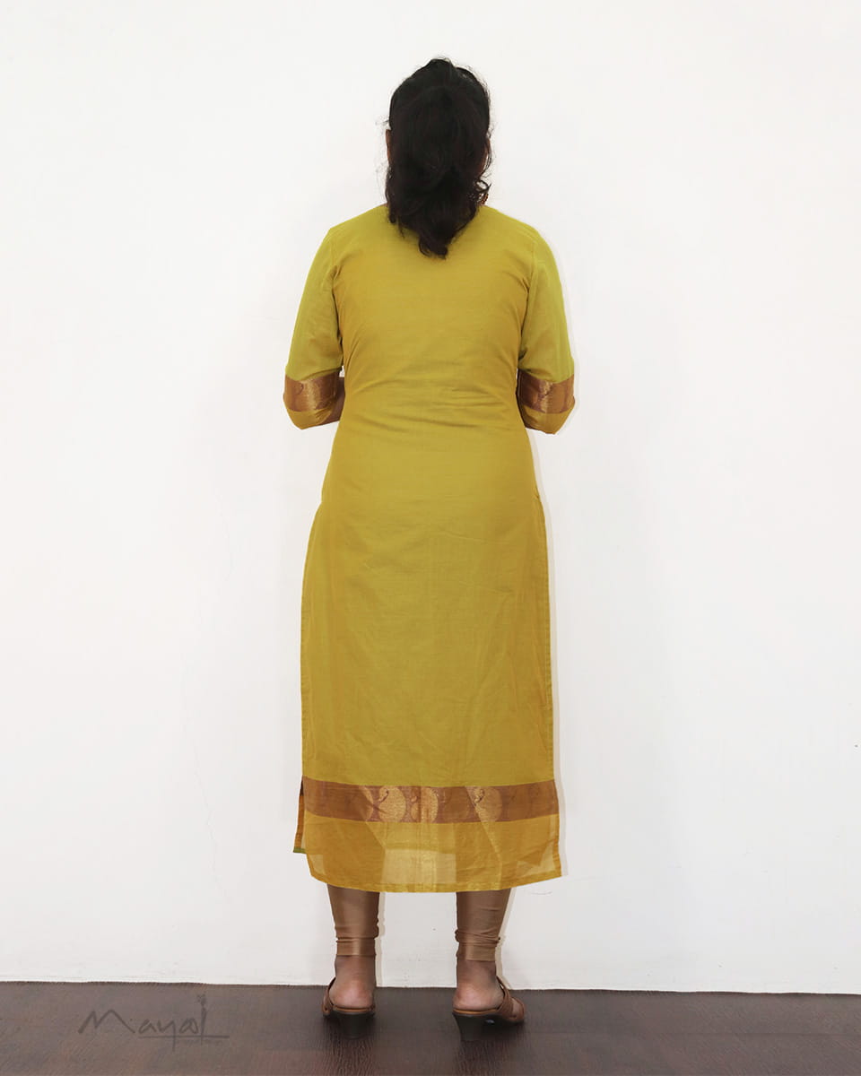 Lime Green Traditional Cotton Kurta