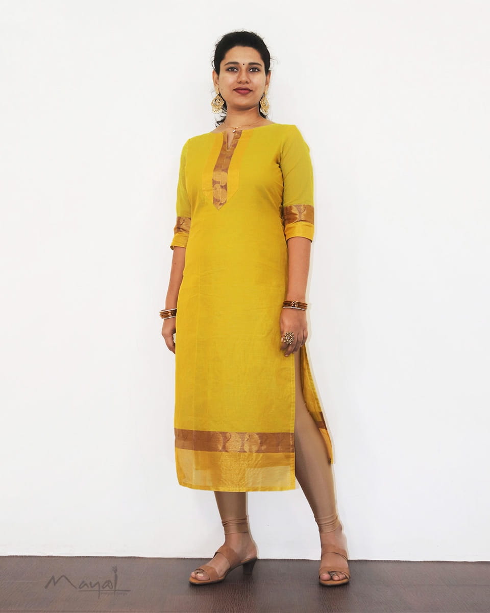 Lime Green Traditional Cotton Kurta