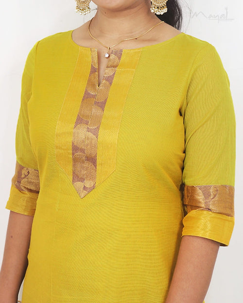 Lime Green Traditional Cotton Kurta