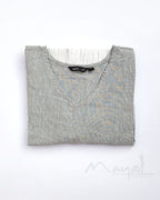 White Stripe Patchwork Cotton Kurta
