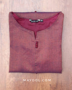 Maroon Stripe Jari Cotton Kurta