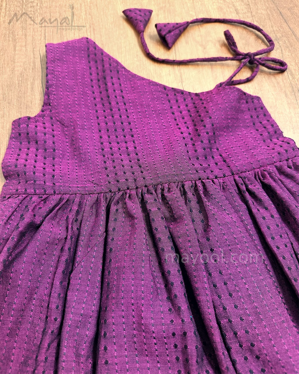 Midnight Purple Cotton Kids Frock