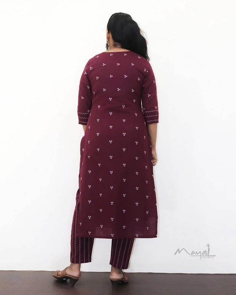 Wine Purple Cotton Kurta