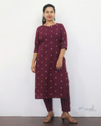 Wine Purple Cotton Kurta