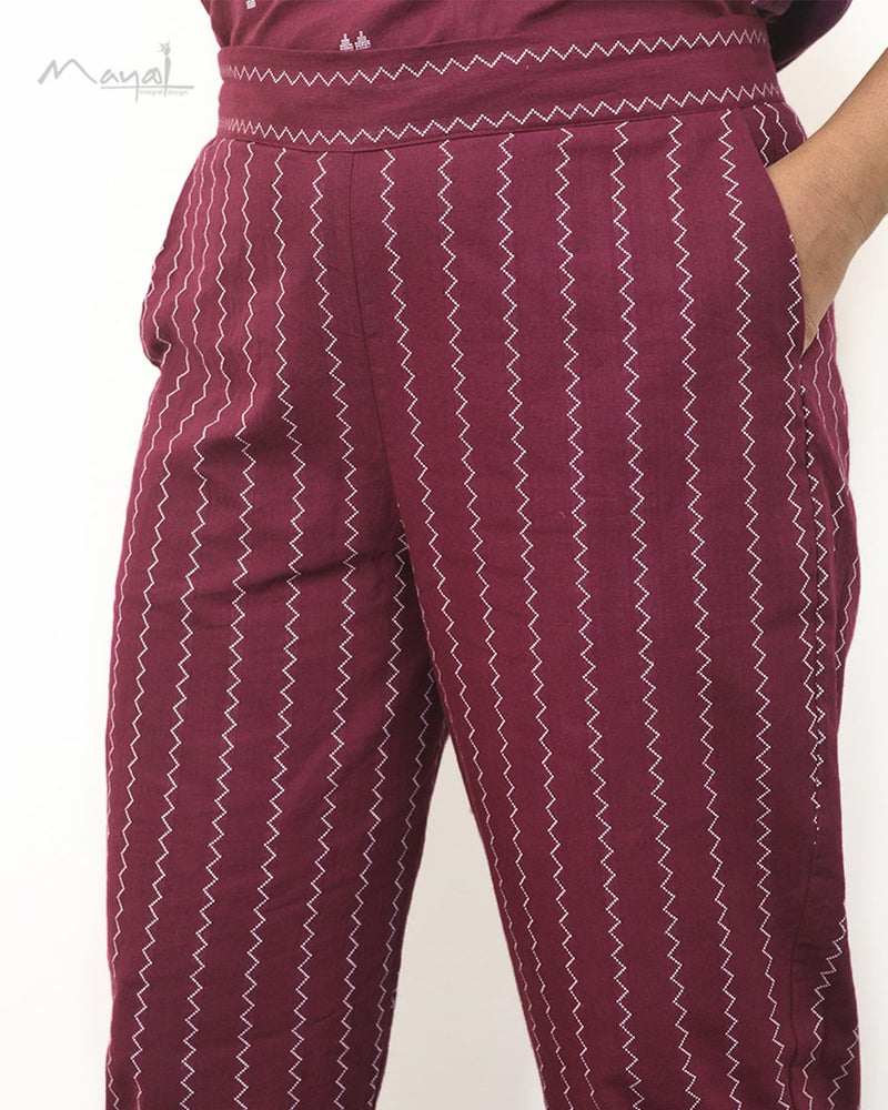 Wine Purple Cotton Kurta