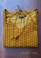 Mustard Yellow Jacquard Cotton Kurta